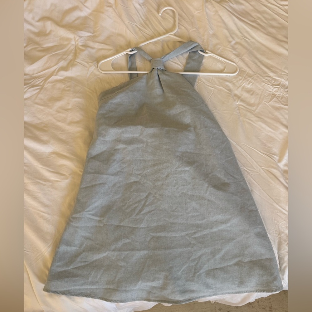 Peppermayo light blue halter dress with tie in the back - Picture 3 of 5